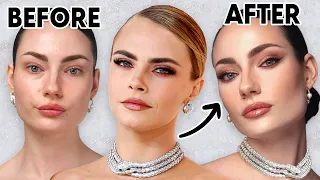 Cara Delevingne’s Oscars 2023 Red Carpet Makeup Look | Celebrity Makeup Transformation!