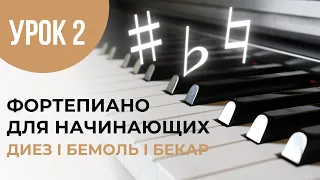 ФОРТЕПИАНО ДЛЯ НАЧИНАЮЩИХ I Диез I Бемоль I Бекар I Названия черных клавиш на фортепиано