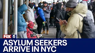 NYC migrant crisis: Bus of asylum seekers arrives in Manhattan