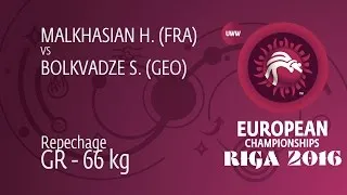 Repechage GR - 66 kg: S. BOLKVADZE (GEO) df. H. MALKHASIAN (FRA), 9-2