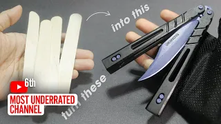 How to make Butterfly Knife (BRS Alpha Beast) from Popsicle Sticks