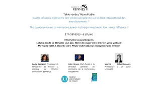 Webinaire "Quelle influence de l’Union européenne sur le droit international des investissements ?"