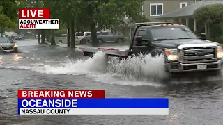 Flooding turns Long Island roads into rivers amid heavy rainfall