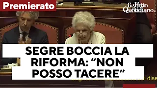 Liliana Segre boccia il premierato: “Non posso e non voglio tacere” – L’intervento integrale