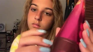 ASMR | fast tapping on lotion bottles | whispering