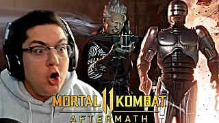 ROBOCOP LOOKS CRAZY! Mortal Kombat 11: Aftermath - RoboCop, Fujin, Sheeva Gameplay Trailer REACTION!