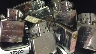 Изменения инсертов в  зажигалках Zippo за всю историю компании.