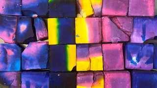Mass Crush of Dip Dyed Gym Chalk Blocks | ASMR