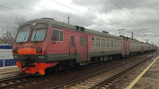 Электропоезд ЭД4М-0344 с пригородным поездом №6501/6502 Сокур – Новосибирск-главный