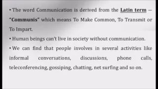 Definition of Communication.