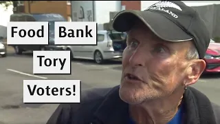 Why They Vote Tory! Couple On The Way To A Food Bank Tell Reporter!