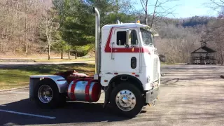 1973 white freightliner cabover walkaround 6V92