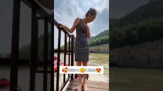 Flyboard ride romantic 😍 girl enjoying so much