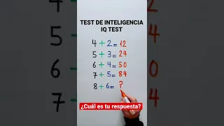 Test de inteligencia Reto de lógica matemática RETO MATEMÁTICO