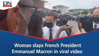 Woman slaps French President Emmanuel Macron