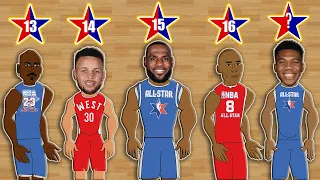 The Best NBA Player at Every All-Star Selection Total | (NBA All-Star Comparison Animation)