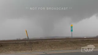 03-31-2023 Coralville, Iowa - Damaging Tornado Enters Town With Powerflash