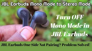 How to turn off Mono mode in JBL Earbuds in Tamil -  JBL Earbuds Mono to Stereo mode!