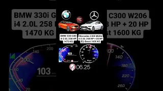BMW 330i G20 258 HP vs Mercedes C300 w206 258 HP #acceleration #beschleunigung #vmaxgermany