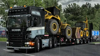 Heavy Machinery delivery in heavy rain through Austria  | #ets2  1.49