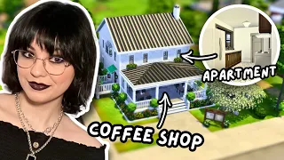 I built a coffee shop with APARTMENTS | The Sims 4 Speed Build