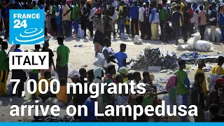 Around 7,000 migrants arrive on Italy's Lampedusa island in past two days • FRANCE 24 English