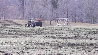 First field work of the year 2019 spreading manure part 1