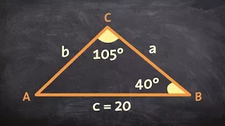 How to use the law of sines to find the missing measurements of a triangle