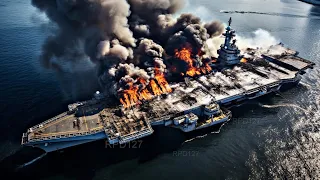 THE WORLD IS SHOCKED! US Aircraft Carrier Carrying 30 Advanced Fighter Jets Blown Up by Elite Russia