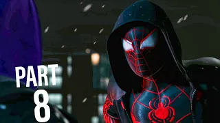 SPIDER-MAN MILES MORALES PS4 Walkthrough Gameplay Part 8 - THE END SUIT (Playstation 5)