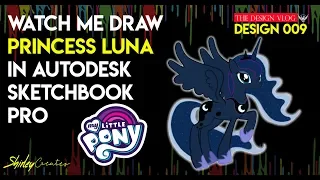 Princess Luna MLP My Little Pony Timelapse Drawing with Autodesk Sketchpro