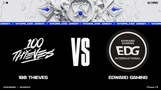 100 vs. EDG | Worlds Group Stage Day 5 | 100 Thieves vs. Edward Gaming (2021)