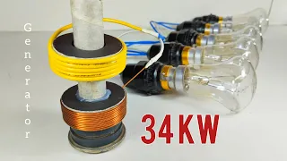 How to Make 220v Free electricity generator in home with magnet use AC bulb