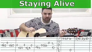 Fingerstyle Tutorial: Stayin' Alive (FULL Instrumental) -- Guitar Lesson w/ TAB