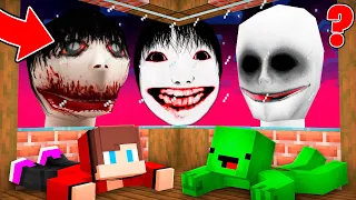 JJ and Mikey HIDE From Scary UMA, STRANGER, YOSHIE in Minecraft! - Maizen