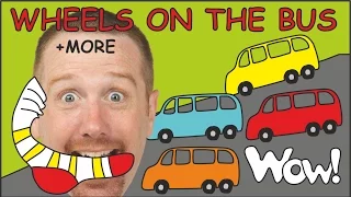 Wheels on the Bus | Playground for Kids + MORE Funny Stories from Steve and Maggie | Wow English TV