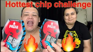 Hottest chip challenge very hot 🥵 (paqui one chip)