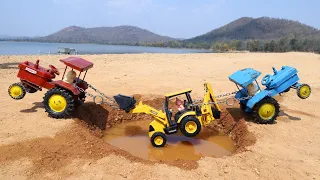 Jcb And Tipper Truck Accident Pulling Out Mahindra Tractor | Sonalika Tractor | Dump Truck | CS Toy