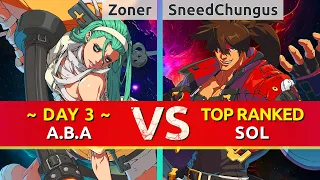 GGST ▰ Zoner | Kshuewhatdamoo (DAY 3 A.B.A) vs SneedChungus (TOP Ranked Sol). High Level Gameplay