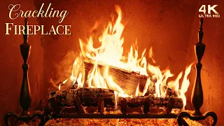 🔥 Crackling Yule Log Fireplace 4K 🔥 Christmas Fireplace Ambience