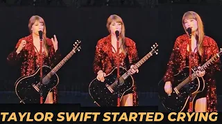 Taylor Swift started crying happy tears during the all too well speech in lisbon eras tour