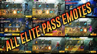 All Elite Pass Emotes Free Fire || All Elite Pass Emotes In Garena Free Fire Max || Season 1 To All