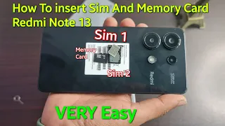 How To Insert Sim And Memory Card Redmi Note 13