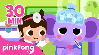 Bébé Éléphant est malade | +Comptines sur le Corps | Pinkfong en français | Chansons pour Enfants