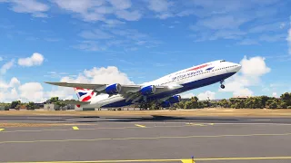 Emergency Landing!! British Airways Boeing 747 at lisbon Airport mfs2020