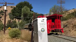 Niles Canyon Railway Excursion Train passes historic wigwags ft. Robert Dollar Company #3