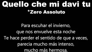 Zero Assoluto - Quello che mi davi Tu