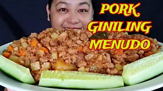 PORK GINILING MENUDO + CUCUMBER/Ep.89/MUKBANG PHILIPPINES#mukbang #food #eating #asmr#pinoymukbanger