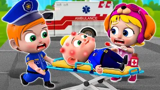 Baby Police Officer is hurt! - Police Officer Song - Funny Songs & Nursery Rhymes - PIB Little Songs