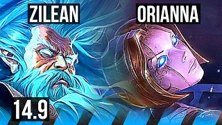 ZILEAN vs ORIANNA (MID) | 2/1/8, 1300+ games | KR Master | 14.9